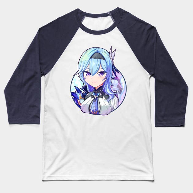 Anime fanart Genshin Impact Eula portrait Baseball T-Shirt by KawaiiDreamyPixie